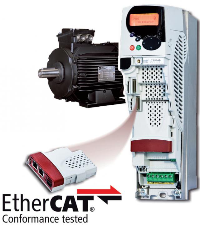 преобразователь частоты unidrive sp с асинхронным электродвигателем lsmv 160 и модулем EtherCAT